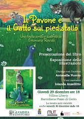 Il pavone e il gatto sul piedistallo